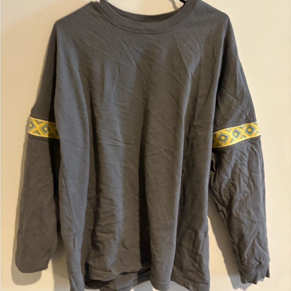 Urban Outfitters Gray and Yellow Long Sleeve Tee